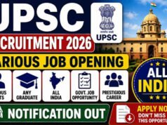 UPSC Recruitment 2026: UPSC ने ग्रुप A-ग्रुप B के लिए निकाली भर्ती….