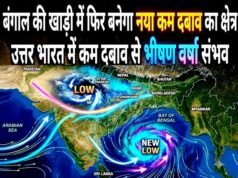 बंगाल की खाड़ी के उत्तर-पश्चिम में एक निम्न दबाव क्षेत्र, हल्की से मध्यम बारिश के साथ गरज-चमक की संभावना…