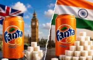 भारत और ब्रिटेन में बिकने वाली Fanta की तुलना करते हुए चीनी की मात्रा और इस्तेमाल किए जाने वाले रंगों को लेकर सवाल उठाए…