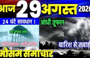 Weather : पूर्वी, मध्य और पश्चिमी भारत के कई इलाकों में बारिश की संभावना, जानें 29 अगस्त को कैसा रहेगा मौसम…