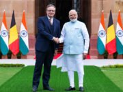प्रधानमंत्री नरेंद्र मोदी ने बेल्जियम के पीएम बार्ट डी वेवर का हैदराबाद हाउस में स्वागत…