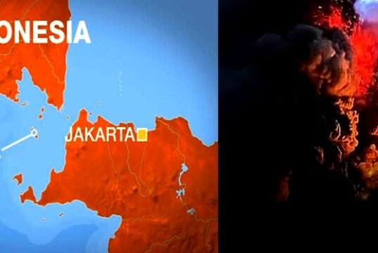 इंडोनेशिया में अनाक क्राकाटोआ ज्वालामुखी का विस्फोट…