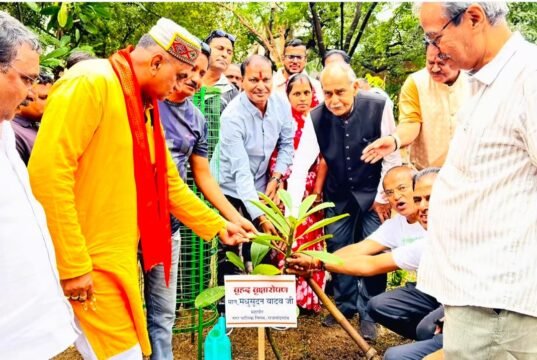लखोली मुक्तिधाम में गौशाला पिंजरा पोल और चेम्बर ऑफ कॉमर्स ने चलाया वृहद वृक्षारोपण अभियान, रोपे 100 से अधिक पौधे
